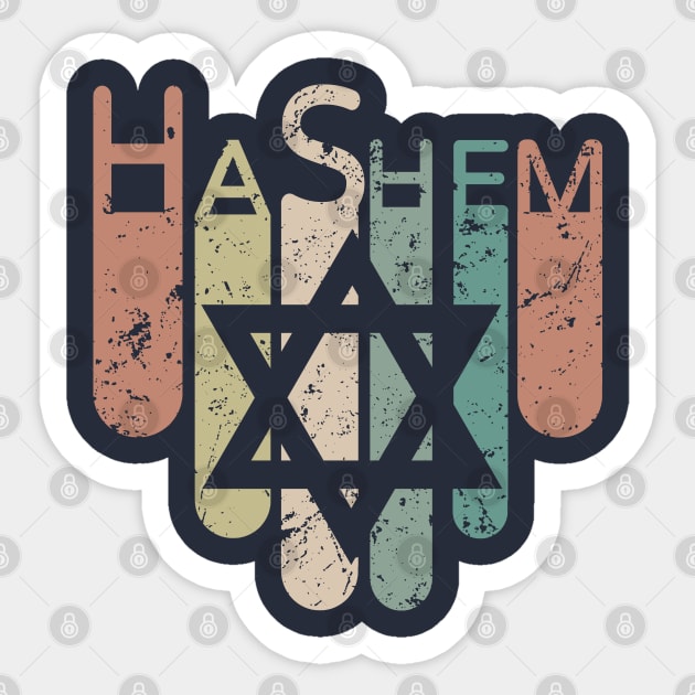 Hashem Star of David Retro Sticker by Thank HaShem